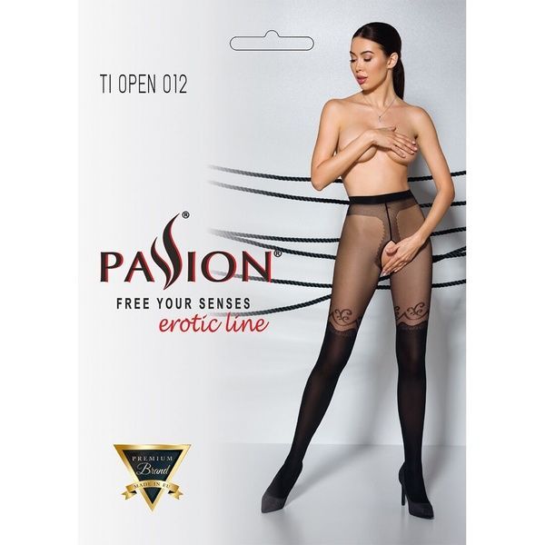 Колготки з відкритим доступом, подвійна щільність Passion TIOPEN 012 5 (20/40 den), black (м'ята упаковка!!!) SO5917-R фото