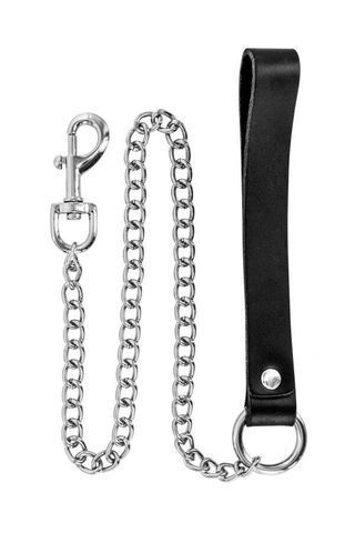 Поводок Fetish Tentation Premium Metal leash with cowhide leather wrist 72 см SX1096 фото