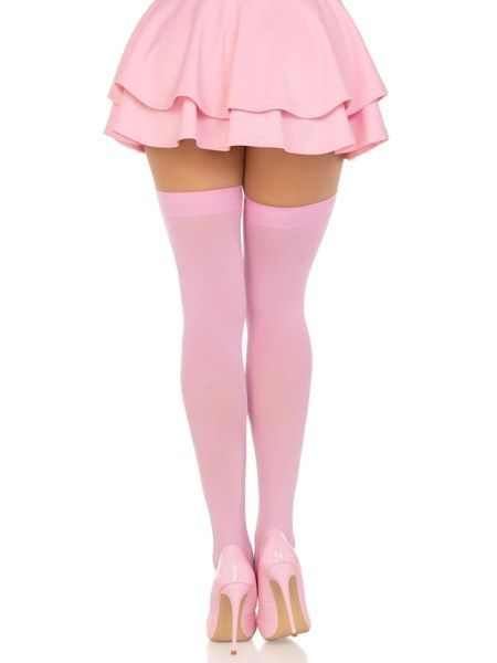 Щільні непрозорі панчохи Leg Avenue Opaque Nylon Thigh Highs Pink, One Size SX1711 фото