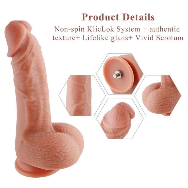 Ультрареалистичный фаллоимитатор для секс-машин Hismith 8.3&Prime; 2-layers Silicone Flesh Dildo,2-слойный SO6204 фото