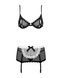 Еротичний костюм покоївки Obsessive Maidme set 5pcs S/M, бюстгальтер, пояс з фартухом, панчохи, стрі SO7290 фото 5