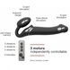 Безремневой страпон с вибрацией Strap-On-Me Vibrating Black M, диаметр 3,8см, пульт ДУ, регулируемый SO3354 фото 5