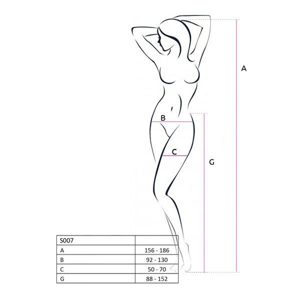 Еротичні колготки-бодістокінги Passion S023 One Size, White, імітація панчіх з ромбами та пояском PSS023W фото