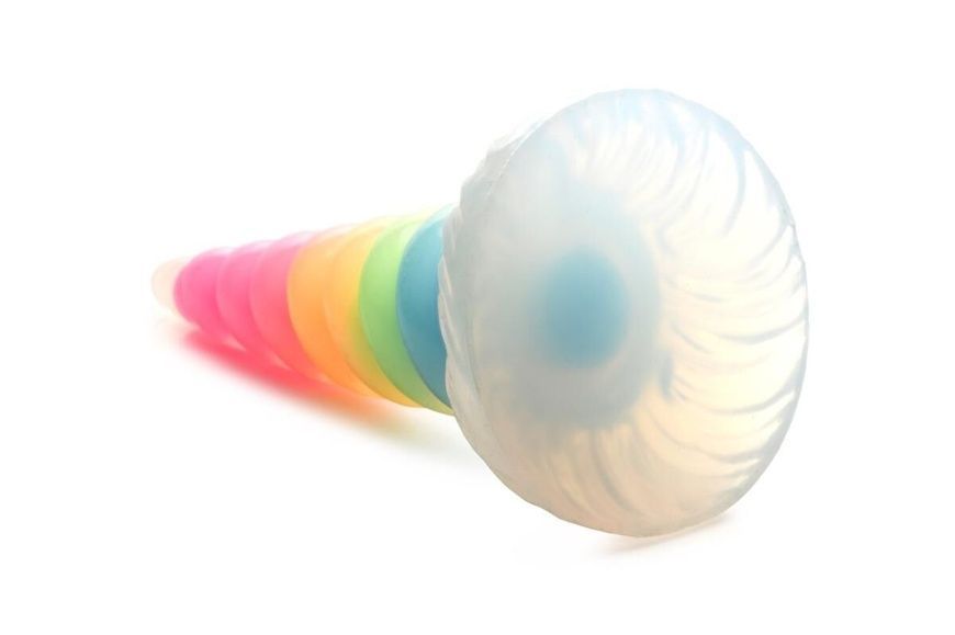 Фэнтезийный фаллоимитатор Creature Cocks Luminescent Rainbow Silicone Dildo SX2222 фото
