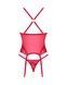 Прозрачный корсет Obsessive Lacelove corset XS/S Red, кружево, подвязки для чулок SO8649 фото 4