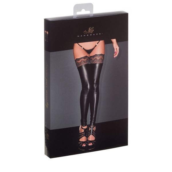 Чулки с мокрым эффектом Noir Handmade F135 Powerwetlook stockings, 3XL, без мысков SX0022 фото