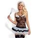 Эротический костюм горничной с юбкой Obsessive Housemaid 5 pcs costume S/M, black, топ, юбка, стринг SO7709 фото 1
