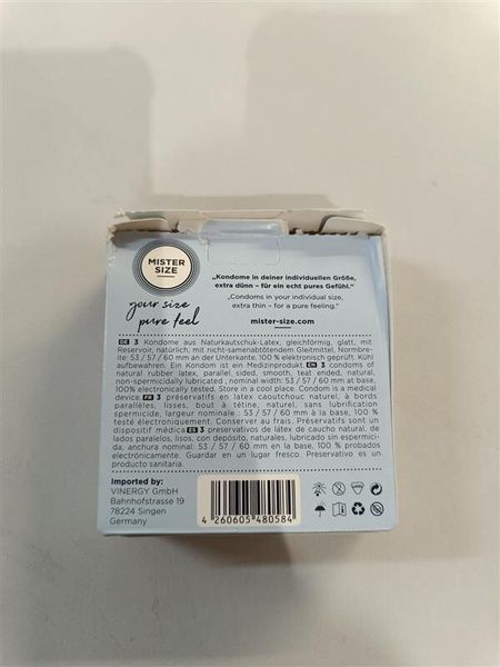 Набір презервативів Mister Size - pure feel - 53&ndash;57&ndash;60 (3 condoms) (м'ята упаковка!!!) SO8040-R фото