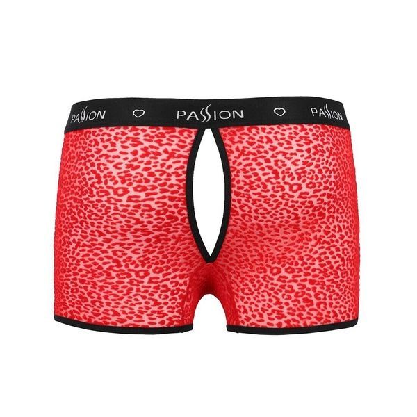 Мужские прозрачные боксеры Passion 046 SHORT PARKER L/XL Red, сетка, под леопард SO7609 фото