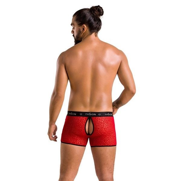 Мужские прозрачные боксеры Passion 046 SHORT PARKER L/XL Red, сетка, под леопард SO7609 фото