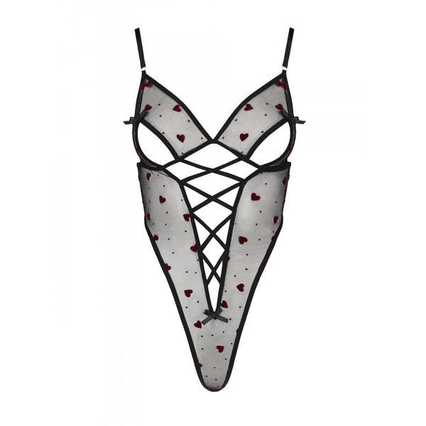Еротичний боді з малюнком Passion LOVELIA BODY S/M, black SO4754 фото