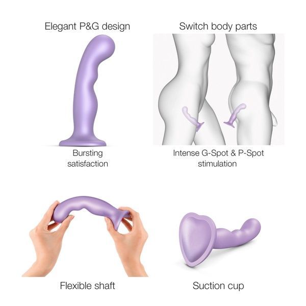 Насадка для страпона Strap-On-Me Dildo Plug P&G Lilas Metallic XXL SO9008 фото