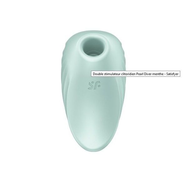 Вакуумний кліторальний стимулятор із вібрацією Satisfyer Pearl Diver Mint SO6077 фото