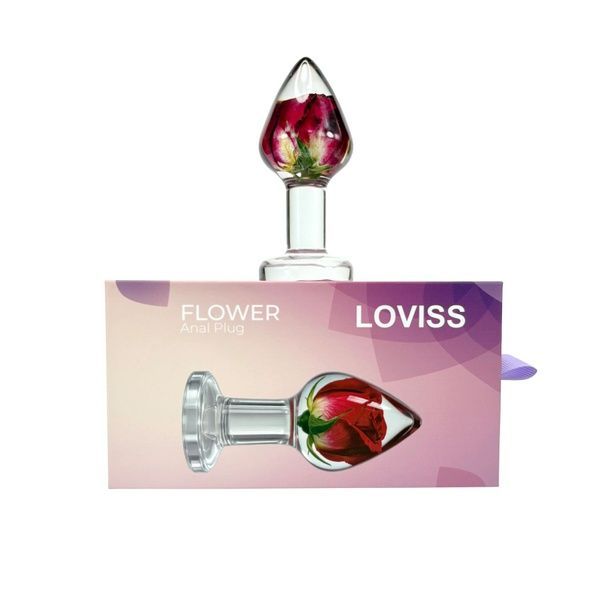 Розкішна анальна пробка Loviss Rose Anal Plug зі справжньою трояндою всередині SX3987 фото