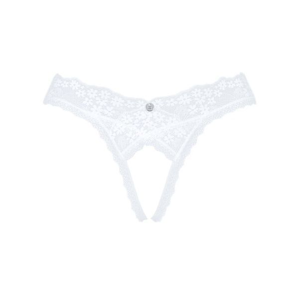 Кружевные танга Obsessive Heavenlly crotchless thong XS/S, с доступом SO8188 фото