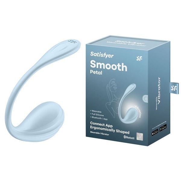 Смарт-виброяйцо Satisfyer Smooth Petal Connect App Light Blue SX0667 фото