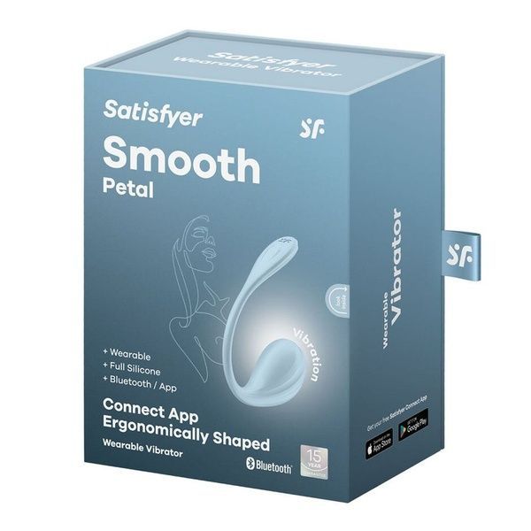 Смарт-виброяйцо Satisfyer Smooth Petal Connect App Light Blue SX0667 фото
