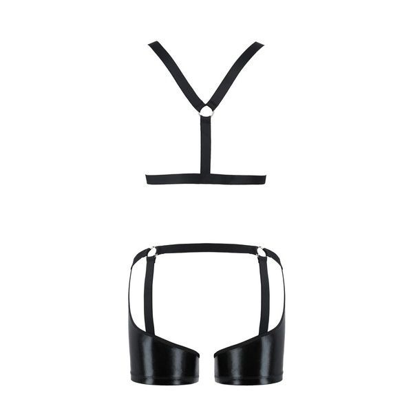 Комплект эротического мужского белья Passion 047 SET JOHN XXL/XXXL Black, трусы, портупея SO7614 фото