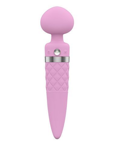 Вібромасажер 2в1 PILLOW TALK - Sultry Pink, класичний масажер і вібратор з ротацією, підігрів SO2717 фото