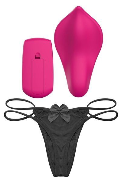 Вибратор в трусики Liebe Panty Vibe Recargable Cerise, нагрев до 39 &deg;C, пульт, трусики S-M в комплекте SX1594 фото