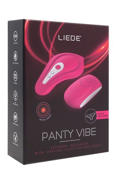 Вибратор в трусики Liebe Panty Vibe Recargable Cerise, нагрев до 39 &deg;C, пульт, трусики S-M в комплекте SX1594 фото