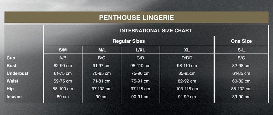 Комплект с прозрачным пеньюаром и миниатюрными стрингами Penthouse - Midnight Mirage Black XL SO5280 фото