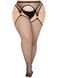Чулки Leg Avenue Stokings with O-ring Attached Garter Belt Black 1X/2X SX1062 фото 3