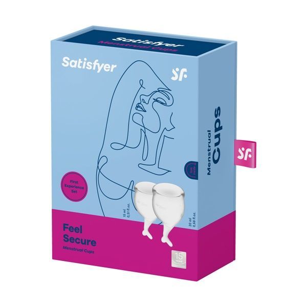 Набір менструальних чаш Satisfyer Feel Secure (transparent), 15мл і 20мл, мішечок для зберігання SO3994 фото