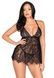 Сорочка беби-долл Leg Avenue Floral lace babydoll & string Black L, стринги SO9171 фото 6