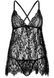 Сорочка беби-долл Leg Avenue Floral lace babydoll & string Black L, стринги SO9171 фото 3