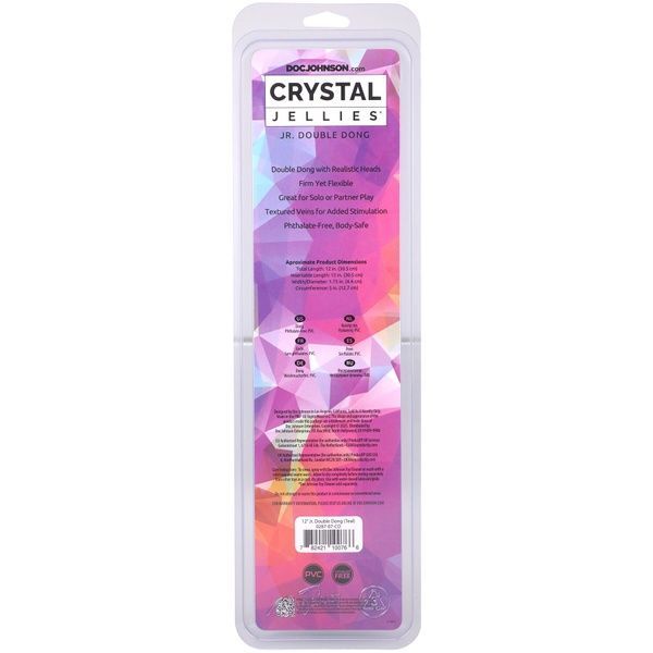 Фалоімітатор двосторонній Doc Johnson Crystal Jellies 12" Jr. Double Dong Teal SX4430 фото