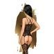 Бодистокинг Penthouse Magical Mistress Black S/L, открытый доступ, цветочный декор, имитация чулок SO6465 фото 2