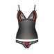 Комплект белья Passion MELISSA SET S/M, black, лиф-сорочка со шнуровкой и трусики EL15905 фото 5