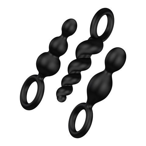 Набор анальных игрушек Satisfyer Plugs black (set of 3) - Booty Call (м'ята упаковка!!!) SO2323-R фото