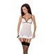 Сорочка прозора з пажами Passion ORIHIME CHEMISE L/XL, white, трусики, стрепи EL16404 фото 1