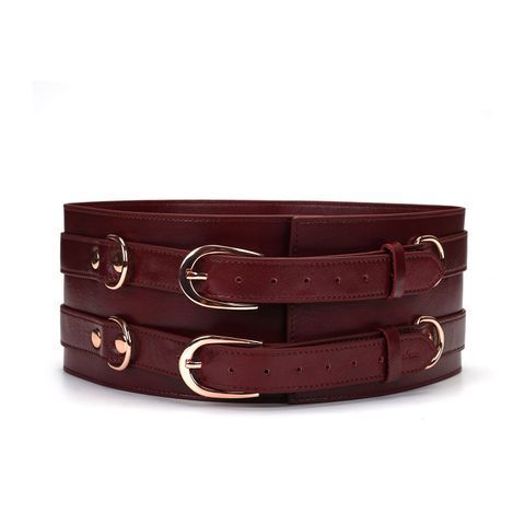 Кожаный пояс для бондажа Liebe Seele Wine Red Waist Cuff, S Size SO9460 фото