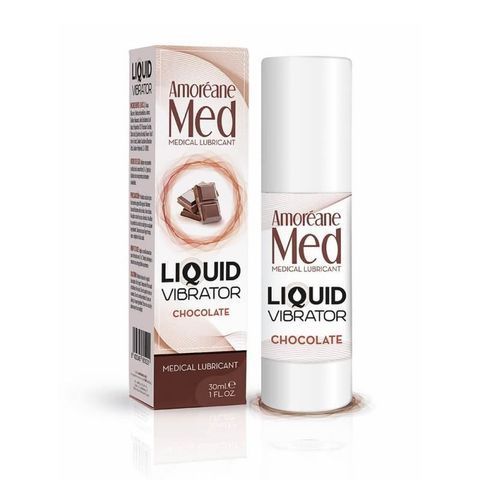 Лубрикант з ефектом вібрації Amoreane Med Liquid Vibrator Chocolate (30 мл) SO3990 фото