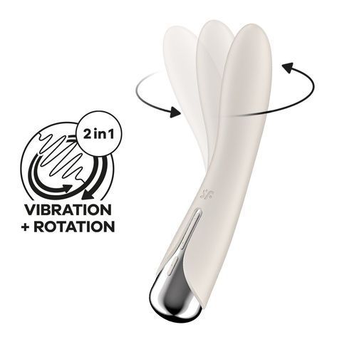 Вібратор точки G з обертанням Satisfyer Spinning Vibe 1 Beige, 2 мотори SX0560 фото
