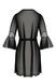 Пеньюар Passion LEAFA PEIGNOIR black, L/XL, довжина трохи вище коліна, широкі рукави, зав'язується на пояс SX0506 фото 4