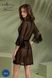 Пеньюар Passion LEAFA PEIGNOIR black, L/XL, довжина трохи вище коліна, широкі рукави, зав'язується на пояс SX0506 фото 7