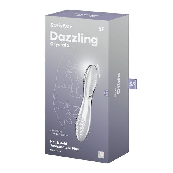 Двосторонній скляний дилдо Satisfyer Dazzling Crystal 2 Transparent SX3550 фото