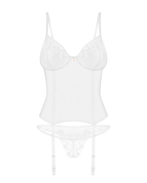 Корсет Obsessive Alissium corset & thong M/L (мятая упаковка!!!) SX0601-R фото