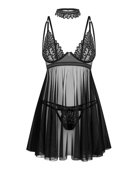 Бебі-дол Obsessive Donarella babydoll & thong XL/2XL SX1139 фото