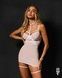 Бебі-дол Obsessive Arrowel White chemise S/M, з декоративним чокером та гартерами SX2588 фото 6