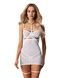Бебі-дол Obsessive Arrowel White chemise L/XL, з декоративним чокером та гартерами SX2589 фото 1