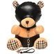Плюшевий ведмедик HOODED Teddy Bear БДСМ у шкіряному капюшоні з повідцем, 23x16x12 см SO9815 фото 1