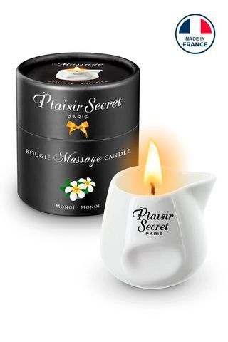 Масажна свічка Plaisirs Secrets Monoi (80 мл) подарункове паковання, керамічний посуд SX4868 фото