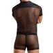 Комплект сетчатого мужского белья Passion 052 SET MICHAEL L/XL black, рубашка, боксеры, заклепки SO7624 фото 2