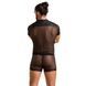 Комплект сетчатого мужского белья Passion 052 SET MICHAEL L/XL black, рубашка, боксеры, заклепки SO7624 фото 4