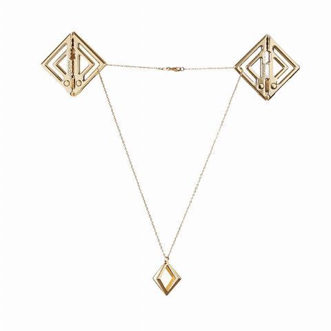 Зажимы для сосков с легкой подвеской LOCKINK Adjustable Nipple Clamps with Light Pendant - Golden SX0848 фото